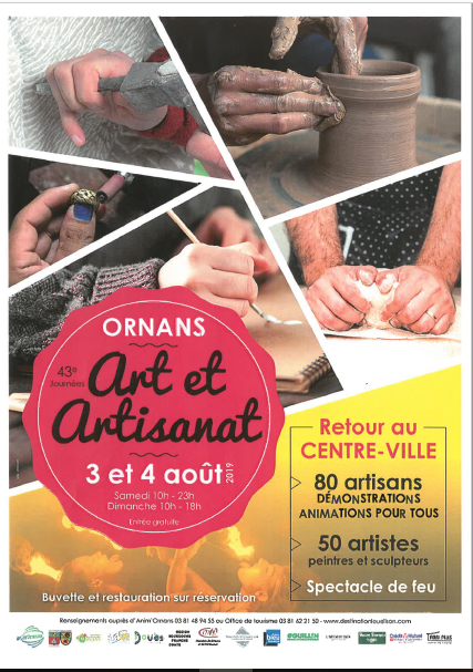 3 et 4 août 2019 : journées d’art et d’artisanat à Ornans
