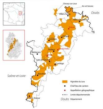 Carte vignoble jura